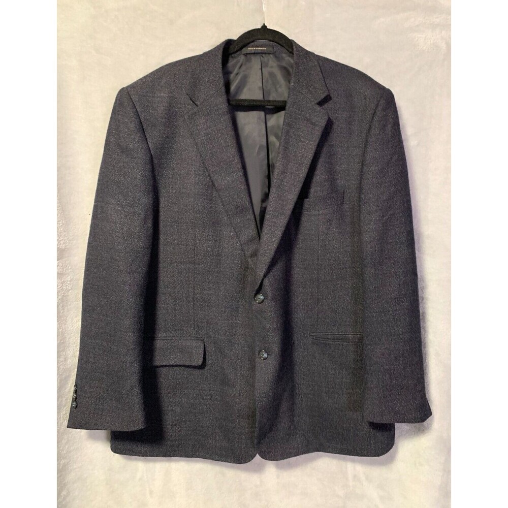 Finchley Blazer‎ Mens 46R Charcoal Gray Wool Two Button Jacket Tweed